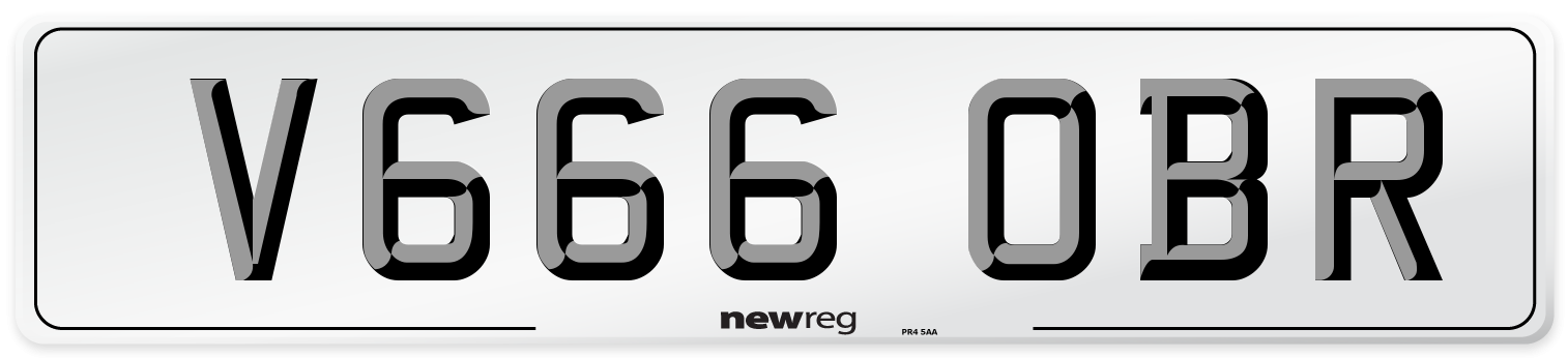 V666 OBR Number Plate from New Reg